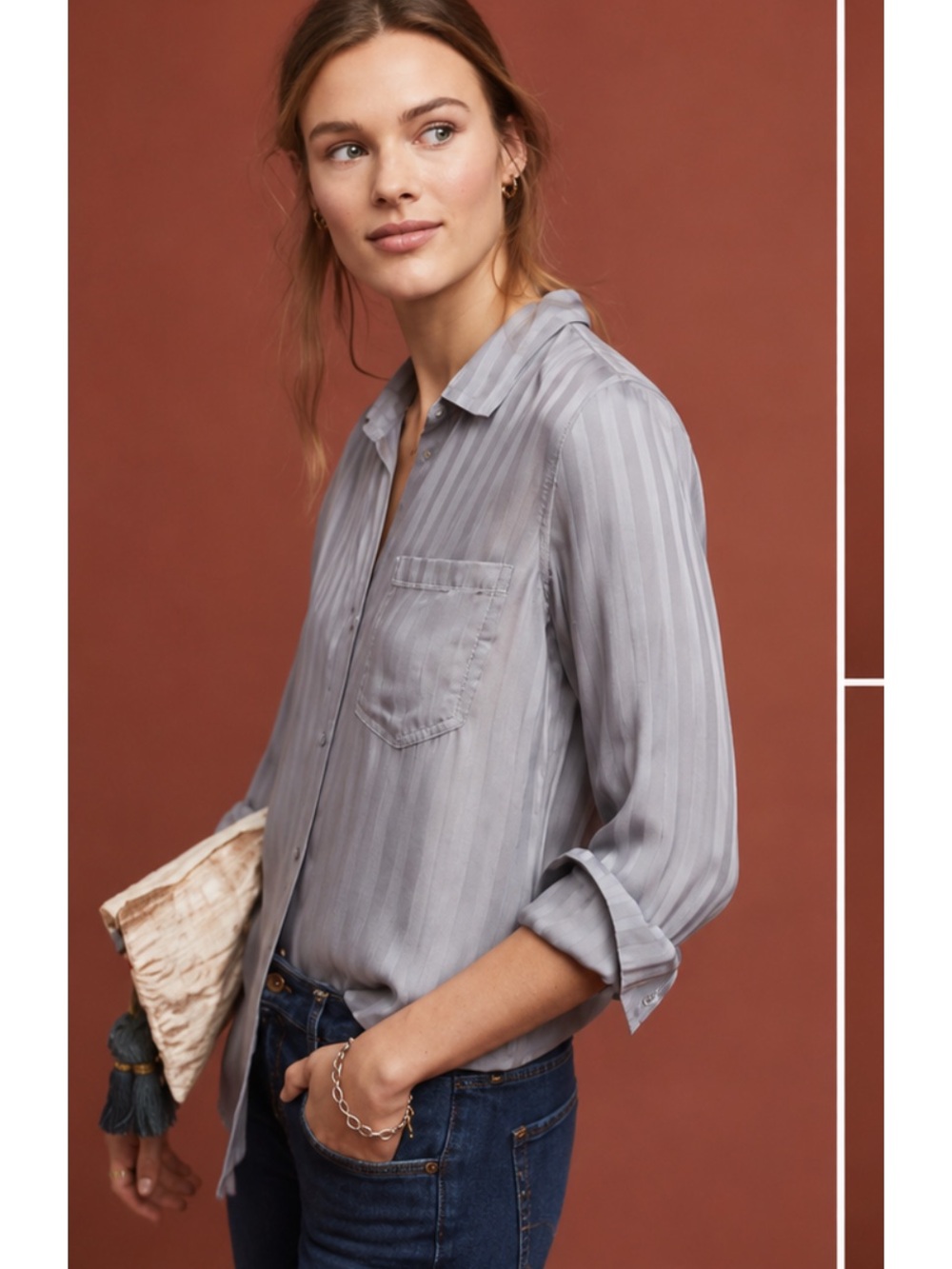 Anthropologie Cloth & Stone Grace Button Down Top